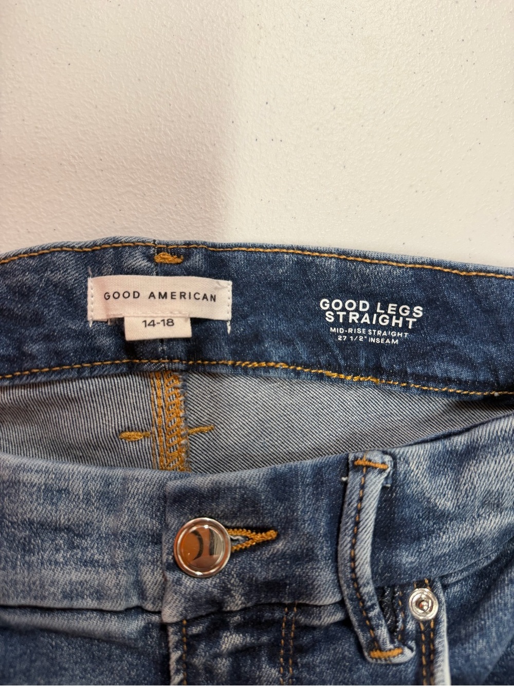 GOOD AMERICAN Always Fits Good Legs Straight Jeans 14-18 Plus Indigo316 GLAF478T